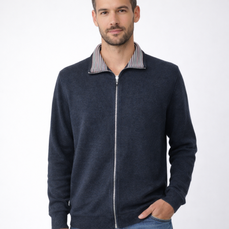 Pulovere - Cardigan Bărbătesc cu Fermoar – ANTRACIT (GRI)
