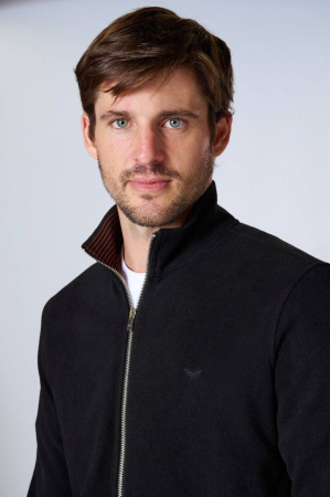 Pulovere - Cardigan Bărbătesc cu Fermoar – Negru