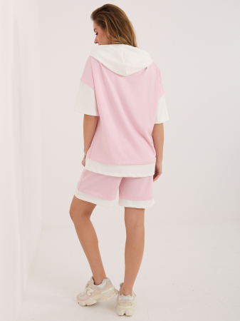 Compleu sport ecru-roz cu pantaloni scurți Rue Paris | UFashion [2]