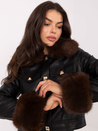 Femei - Jacheta din piele cu blăniță