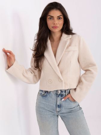 Palton scurt de dama Ecru [3]