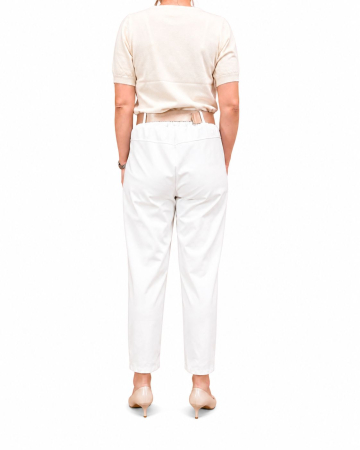 Pantaloni casual cu talie elastica si curea [1]