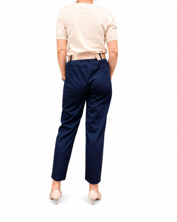 Pantaloni casual cu talie elastica si curea [0]