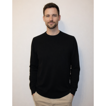Pulovere - Pulover Bărbătesc Basic – Negru