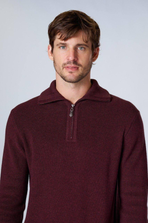 Pulover Bărbătesc cu Fermoar – Burgundy [1]