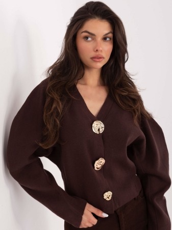 Haine - Pulover cu inchidere pe capse Maro