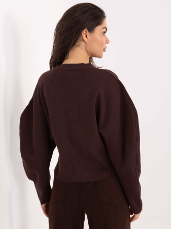 Pulover cu inchidere pe capse Maro [3]