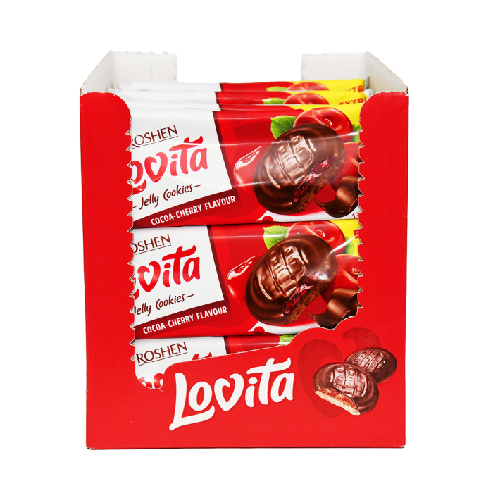 Biscuiți Roshen Biscuiti LOVITA cu ciocolata si jeleu de cirese 135 gr Mica [2]