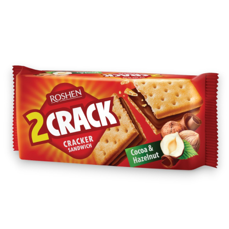 Biscuiți - Biscuiți Roshen Biscuiti 2 CRACK cu umplutură de alune și cacao 235 g