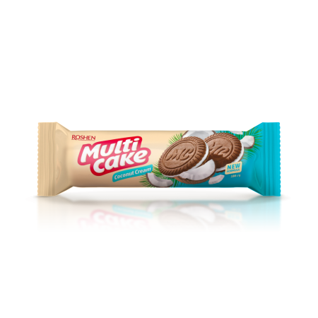 Dulciuri - Biscuiți Roshen BISCUITI Multicake cu umplutura de crema de cocos 180g