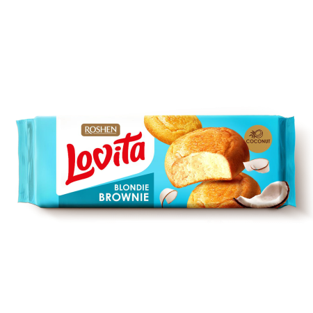 Dulciuri - Biscuiți Roshen BISCUITI ROSHEN Lovita Blondie Brownie cu cocos 152g