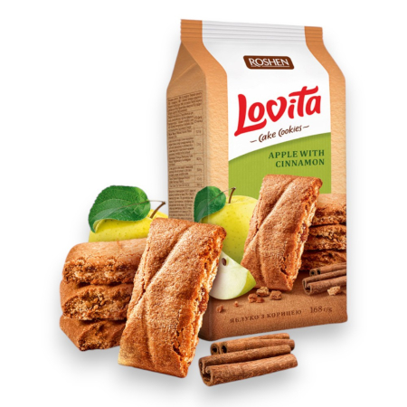Biscuiți - Biscuiți Roshen Fursecuri LOVITA, mar si scortisoara 168g