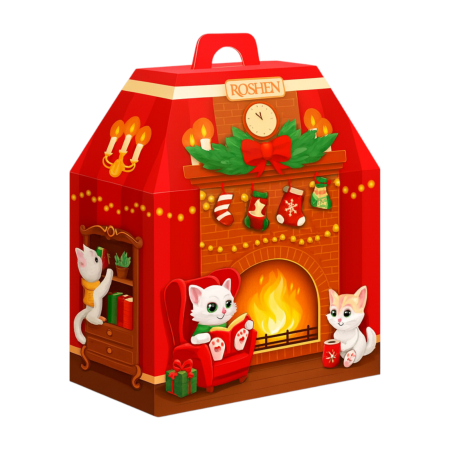 Cadouri de Craciun - Cadouri De Craciun Roshen Cutie cadou Roshen „Șemineul de Anul Nou” 665g