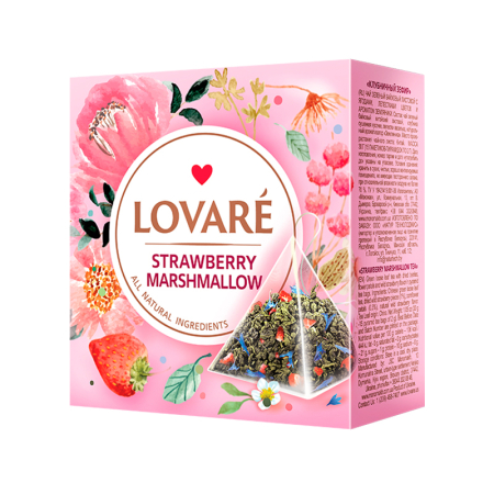 Ceai/Cafea - Ceai Lovare Piramide «STRAWBERRY MARSHMALLOW» 15 plic * 2g