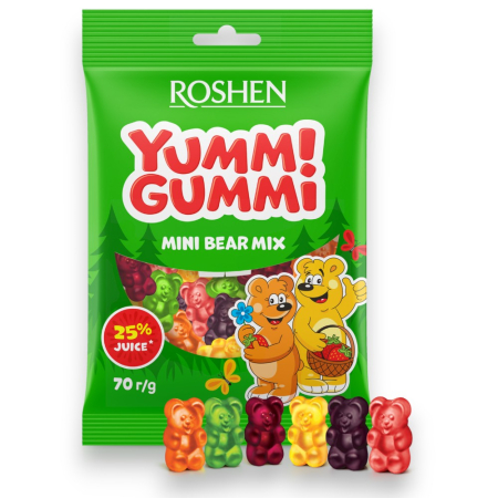 Dulciuri - Jeleuri Roshen Jeleuri Yummi Gummi Mini Bear Mix 70 gr