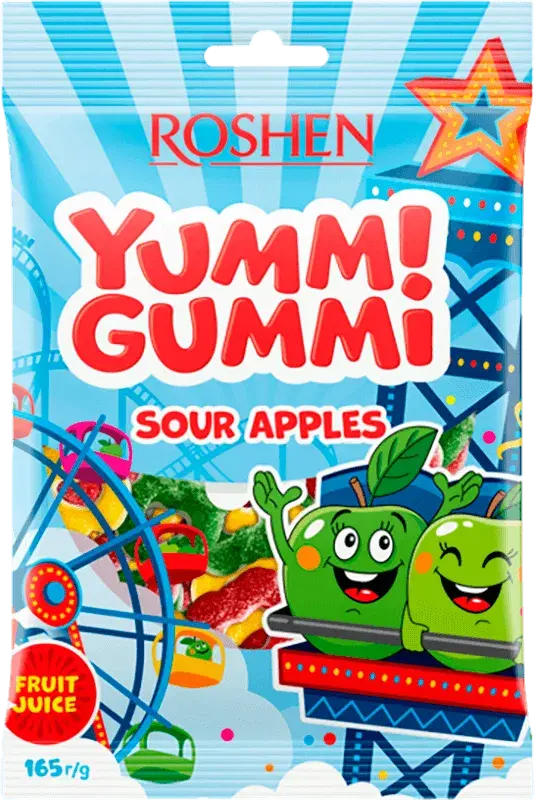 Dulciuri - Jeleuri Roshen Jeleuri Yummi Sour Apples 165 gr