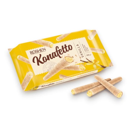 Dulciuri - Napolitane Roshen RULOURI DE NAPOLITANE KONAFETTO Vanilie 140 gr