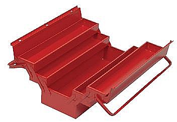 Valize pentru scule - Cutie rabatabila cu cinci compartimente 350x200x200mm /2 manere