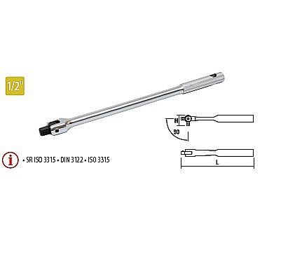 Truse de scule manuale - Antrenor articulat cu mâner 1/2” 250 mm