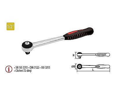 Truse de scule manuale - Antrenor cu clichet reversibil PREMIUM 1/2”