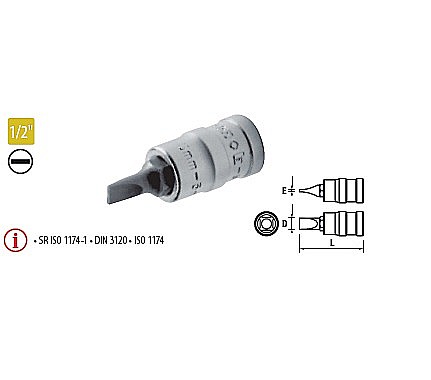 Truse de scule manuale - Capete chei tubulare cu bit locaş crestătură 1/2” LC 1,6×10