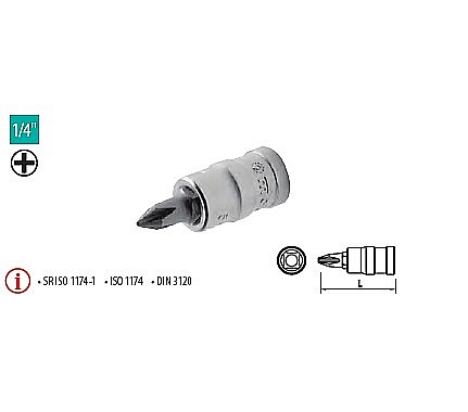 Scule Manuale - Capete chei tubulare cu bit locaş Phillips 1/4” PH3