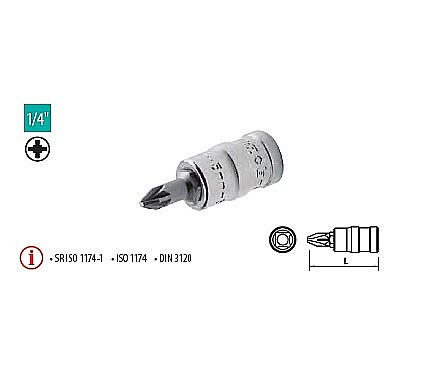 Scule Manuale - Capete chei tubulare cu bit locaş Pozidrive 1/4” PZ4