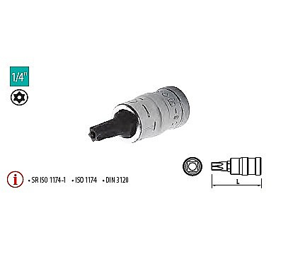 Scule Manuale - Capete chei tubulare cu bit locaş TamperTorx 1/4” TTX30