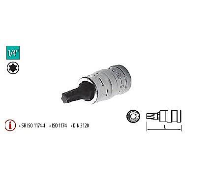 Scule Manuale - Capete chei tubulare cu bit locaş Torx 1/4” TX25
