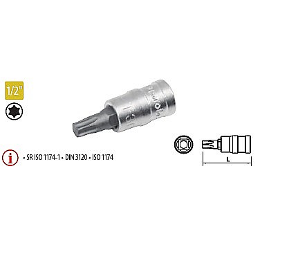Truse de scule manuale - Capete chei tubulare cu bit locaş Torx 1/2” TX60