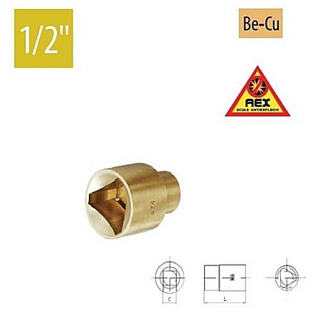 Chei tubulare,Anti EX - Capete chei tubulare triunghiulare 1/2” - AEX, 24mm