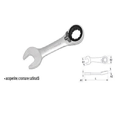 Chei cu clicket - Chei combinate scurte cu clichet reversibil 16