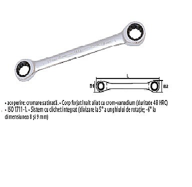 Chei cu clicket - Chei inelare cu dublu clichet 2×2/8x9