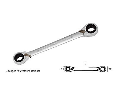 Chei cu clicket - Chei inelare cu dublu clichet reversibil 4×4/ 8×10×12×13