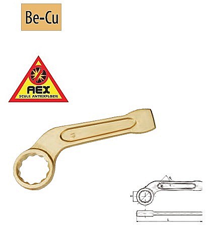 Chei inelare,AEX - Chei inelare de şoc îndoite la 45° - AEX, 70mm