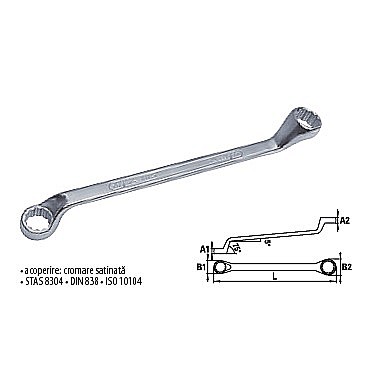 Chei inelare - Chei inelare duble cotite, SUPER 24x26