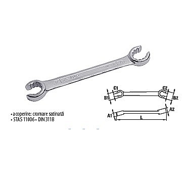 Chei inelare - Chei inelare duble decupate, SUPER 10x12