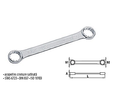 Chei inelare - Chei inelare duble drepte, SUPER 16x17