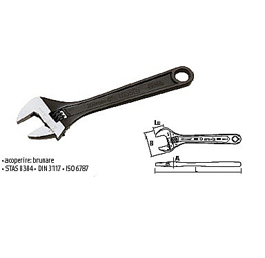 Scule Manuale - Chei reglabile cu rolă, brunate 24
