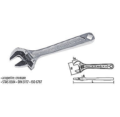 Scule Manuale - Chei reglabile cu rolă HEAVY DUTY, cromate 51.5