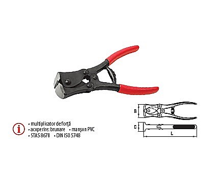 Patenti,clesti - Cleşte de forţă cu tăiş faţă 180