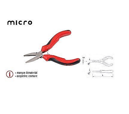 Patenti,clesti - Cleşte MICRO cu vârf lat 125