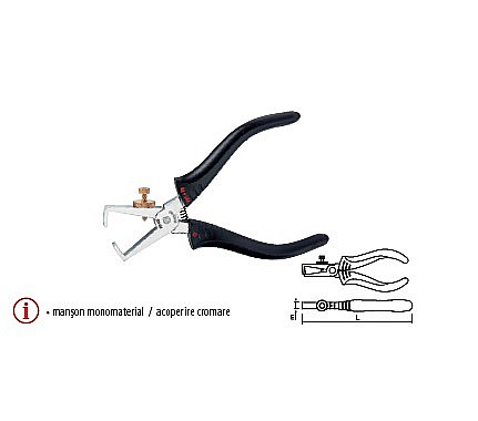 Patenti,clesti - Cleşte pentru dezizolat, manşon monomaterial 160