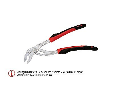 Clesti,Chei reglabile - Cleşte reglabil pentru ţevi, articulaţie suprapusă, manşon bimaterial 240