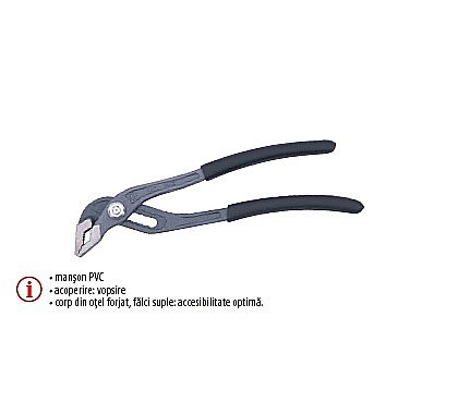 Clesti,Chei reglabile - Cleşte reglabil SLIM pentru ţevi, articulaţie suprapusă, manşon PVC 30