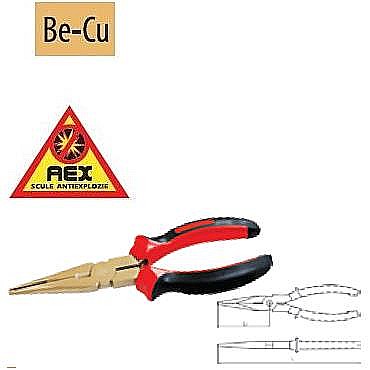 Scule Anti EX - Cleşti AT cu vârf lung semirotund şi tăiş - AEX, L=150mm