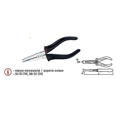 Patenti,clesti - Cleşti cu vârf lat, manşon monomaterial 200