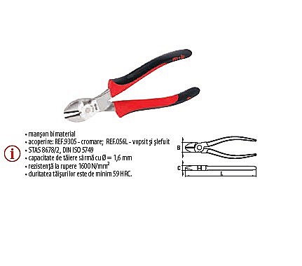 Patenti,clesti - Cleşti IL cu tăiş lateral, manşon bimaterial 180