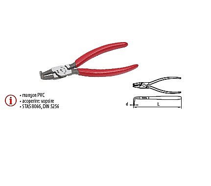 Patenti,clesti - Cleşti îndoiţi pentru inele siguranţă, alezaj 40-100