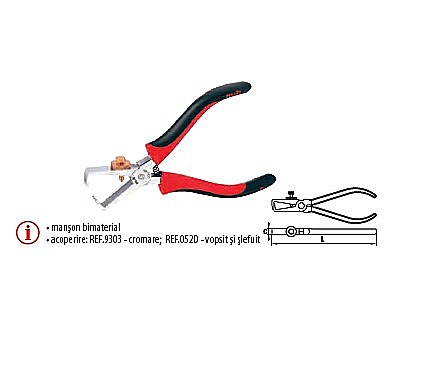 Patenti,clesti - Cleşti pentru dezizolat, manşon bimaterial 160